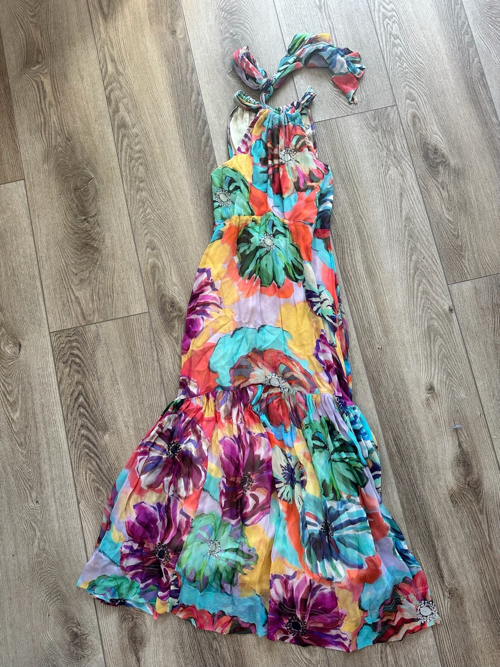 Anthropologie Keyhole Maeve Floral Maxi Dress